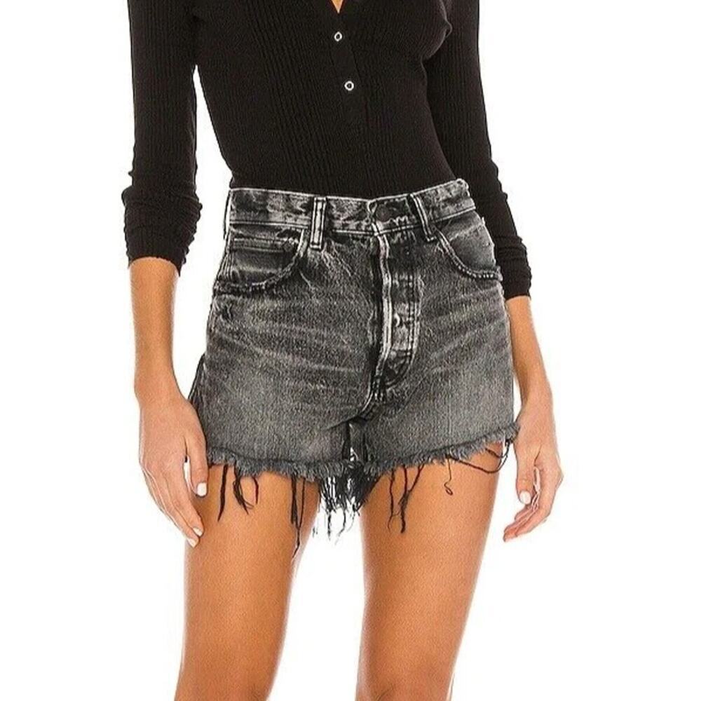 Moussy Vintage Perrysburg Light Black Denim Shorts Size 27